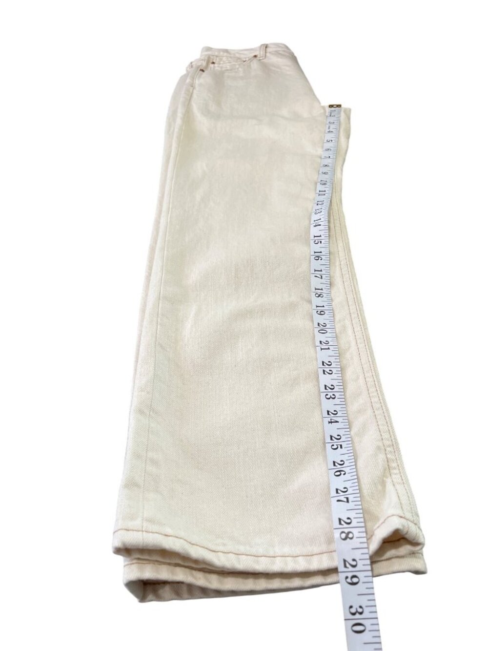 Alex Mill Womens Size 29x30 Bev Jeans Relaxed Straight Button-Fly Ecru Cream USA - Picture 6 of 11